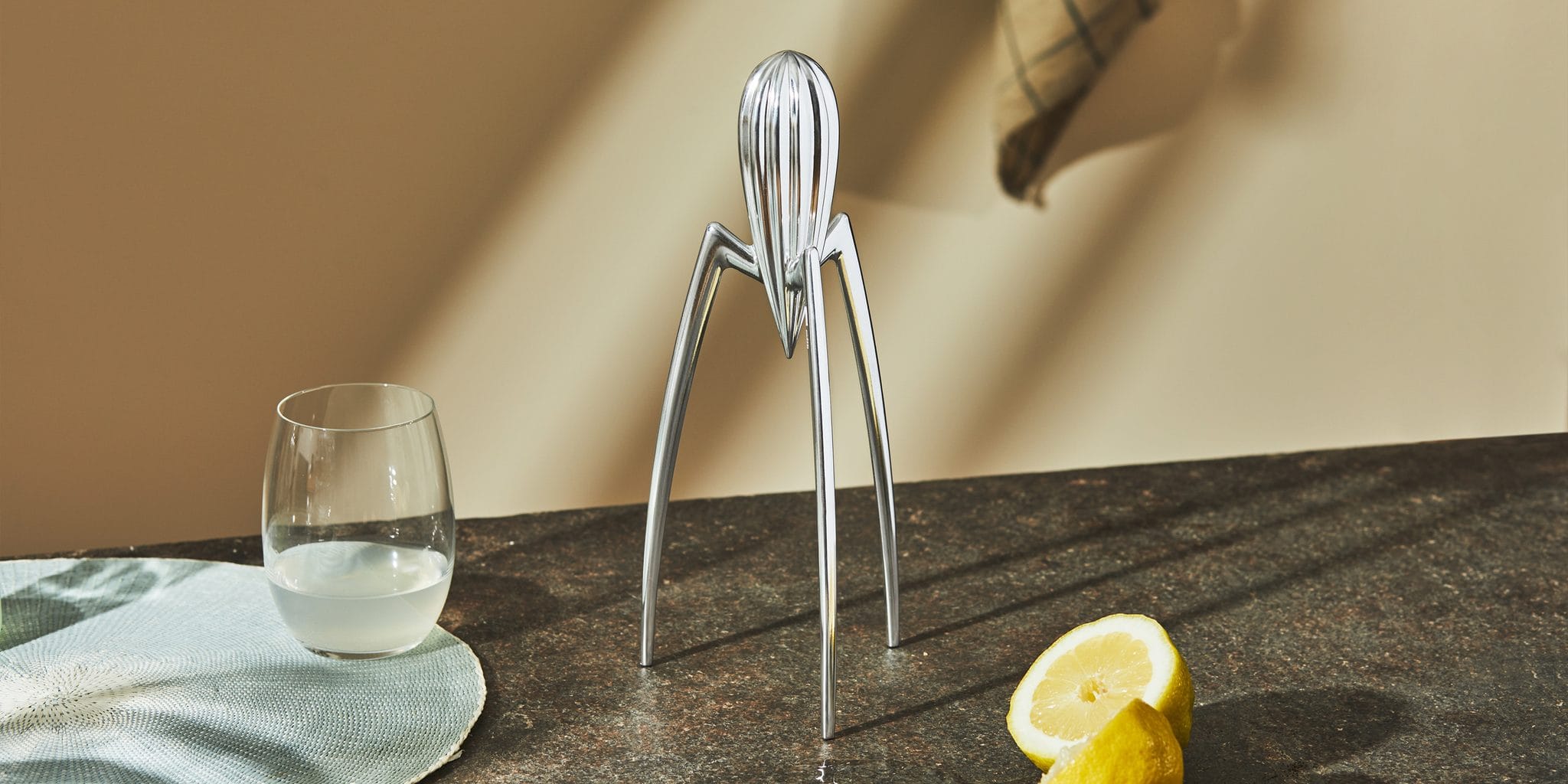 Alessi Juicy Salif citrus squeezer by Philippe Starck in polished aluminum