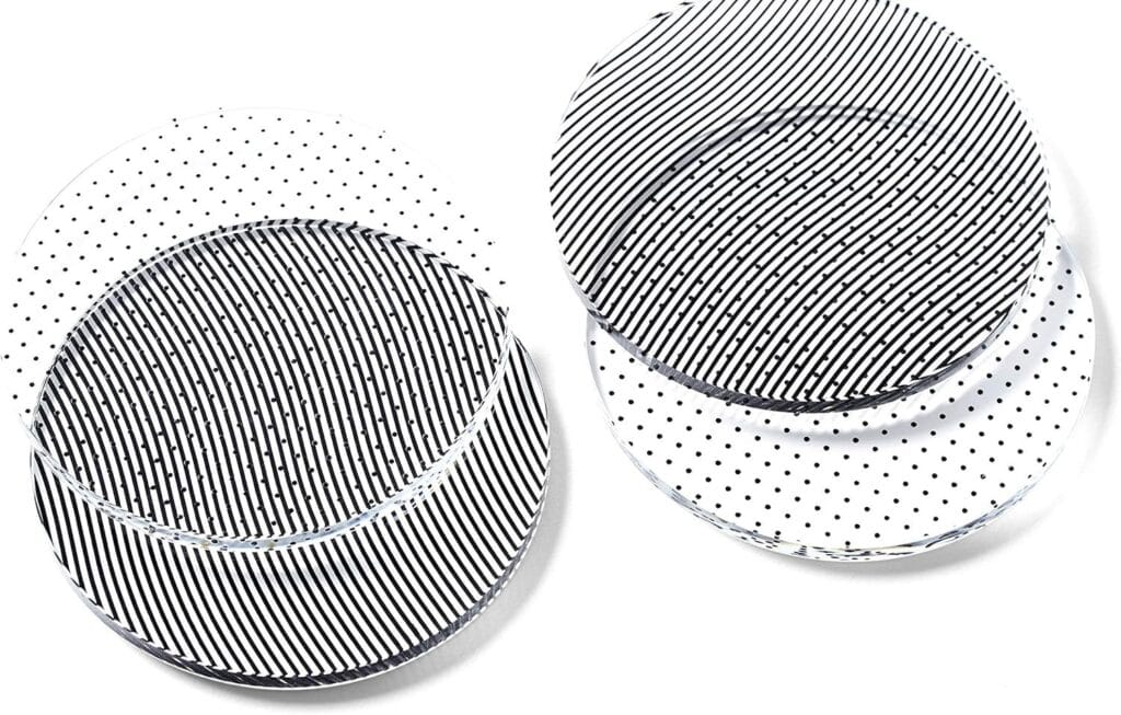 Areaware Glass Grid Coasters — moiré pattern etched glass set of 4