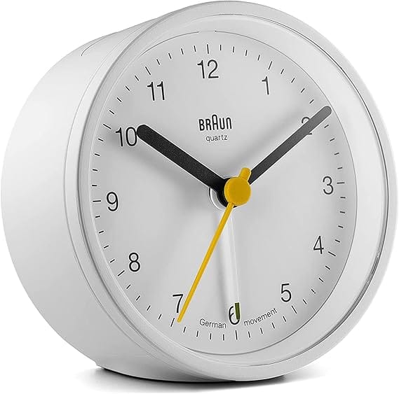 Muji Digital Clock Medium in white with minimal display and no brand mark on face