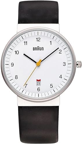 Braun BNC012WHWH alarm clock white face with minimal indices and no decoration