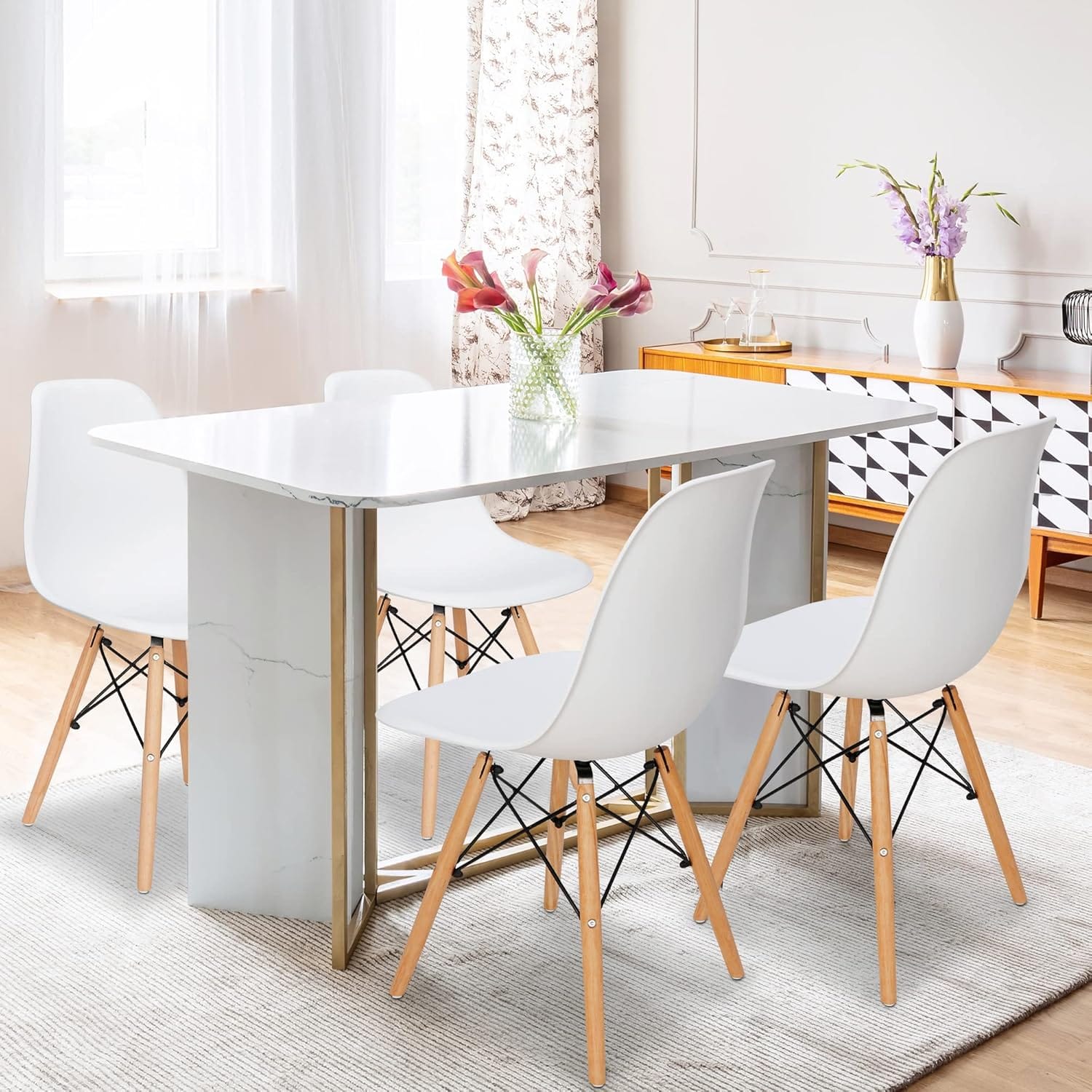 SUPER DEAL DSW Shell Dining Chair Set of 4