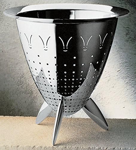 Alessi Max le Chinois colander by Philippe Starck in perforated stainless steel