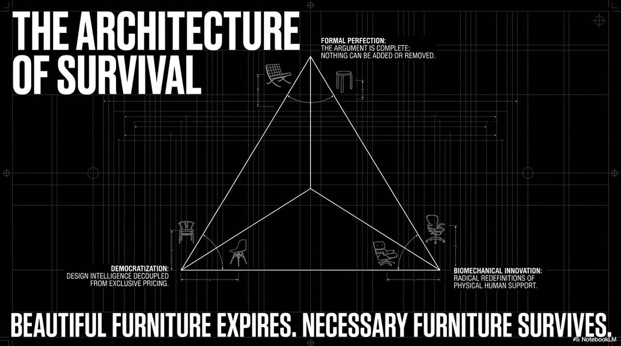 The architecture of survival — formal perfection, democratization, biomechanical innovation