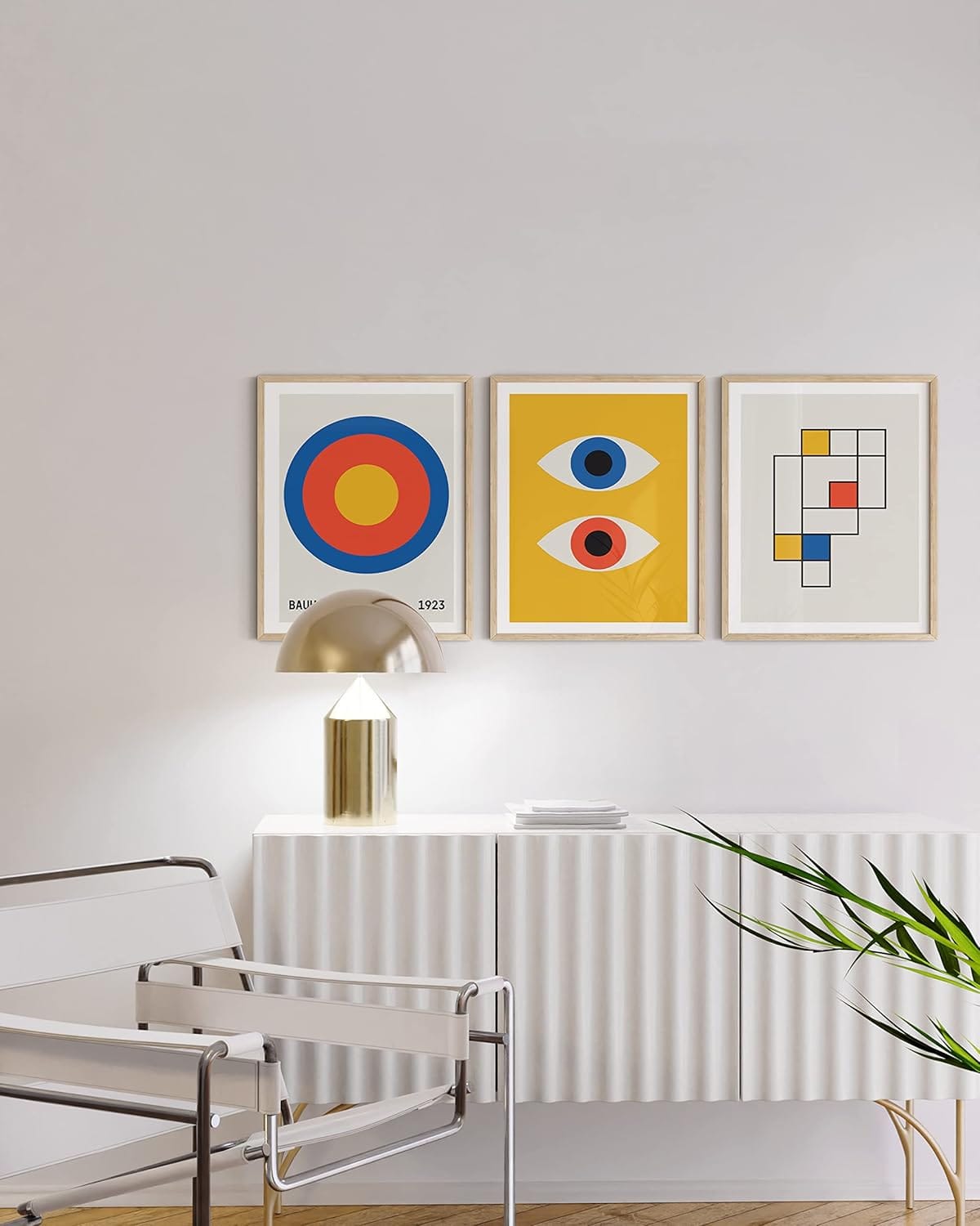 HAUS AND HUES Bauhaus Poster Art Set of 3 on linen paper