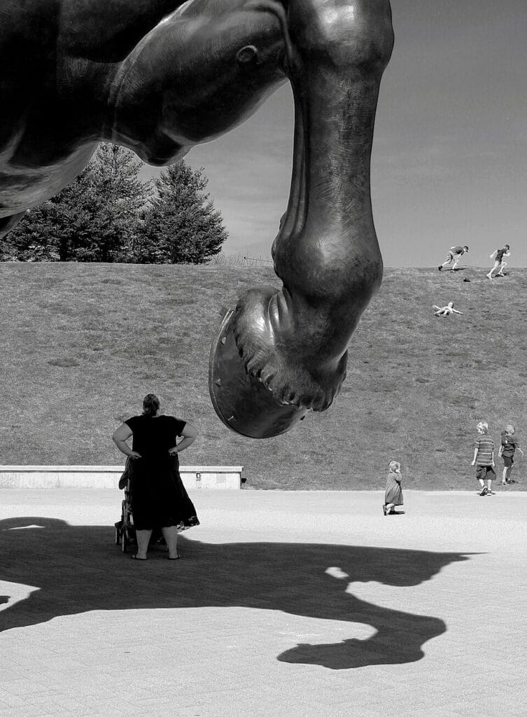 The American Horse bronze sculpture by Nina Akamu at Meijer Gardens Grand Rapids Michigan