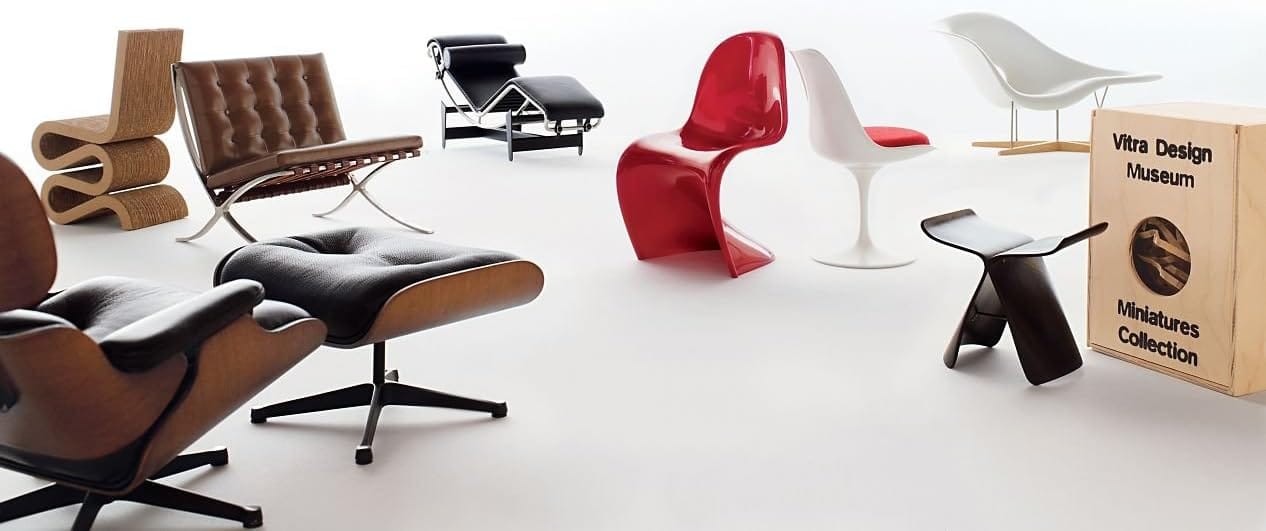 Vitra Miniature Eames DSW Chair, 1:6 scale, wood dowel legs and fiberglass shell