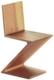 Vitra Miniature Rietveld Zig Zag Chair, De Stijl cantilevered form, 1:6 scale