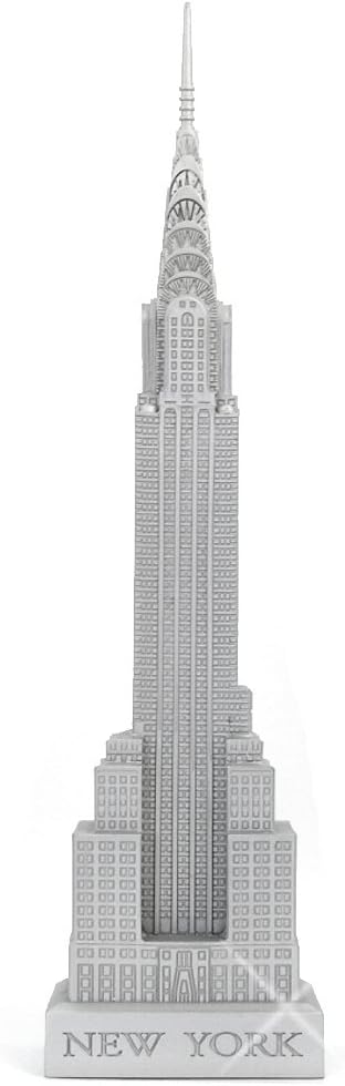 Chrysler Building 18-inch replica statue, Art Deco scaled model, stainless steel crown detail
