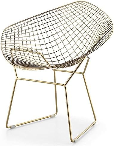 ApexStore Wire Mesh Diamond Chair in gold finish — steel frame with seat pad