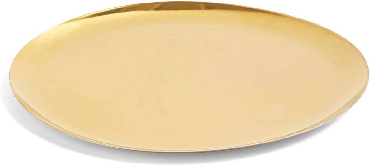 HAY Serving Tray XL in gold powder-coated steel, 35cm diameter
