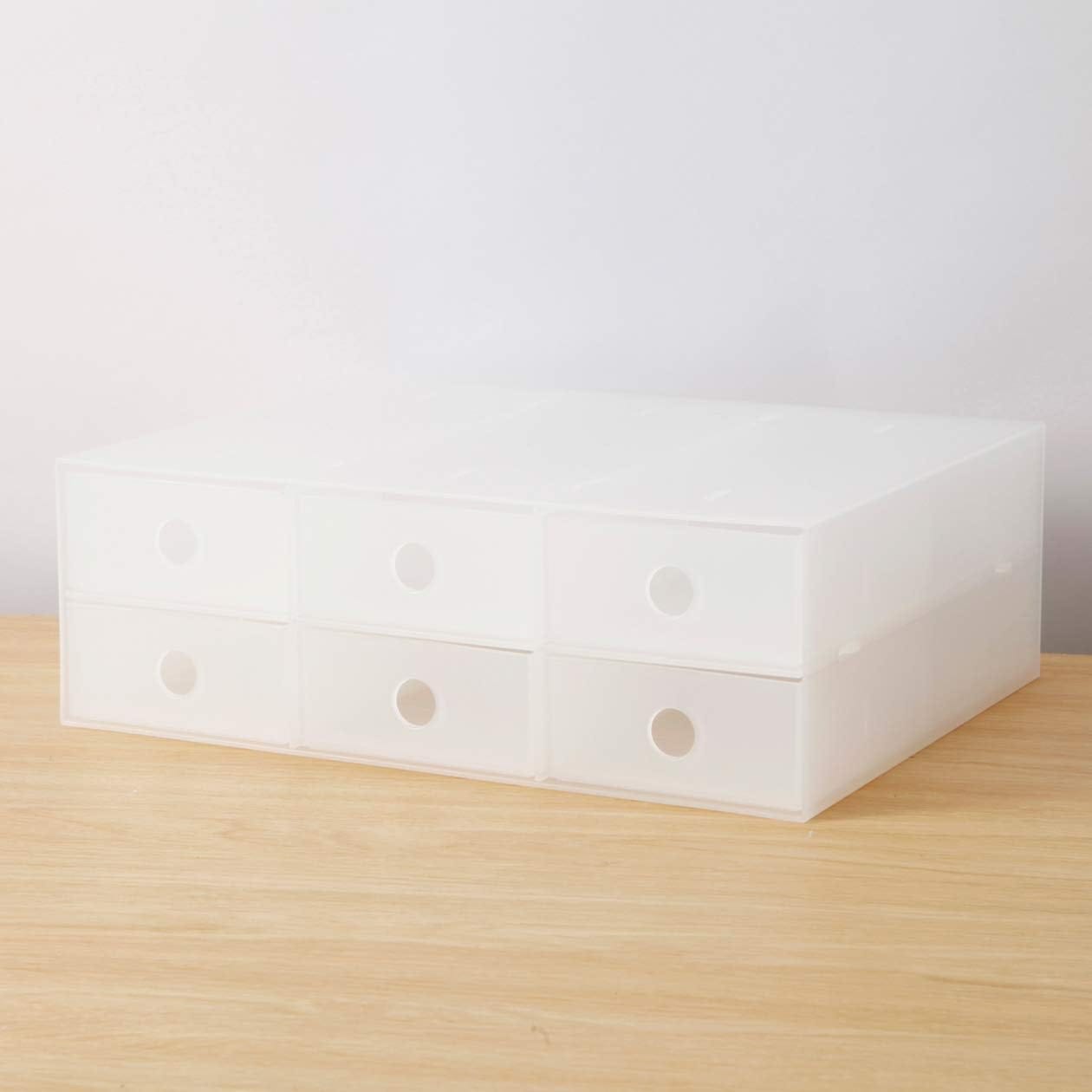 Muji Polypropylene 6 Drawer Unit white small, equal-depth drawers for desk organization