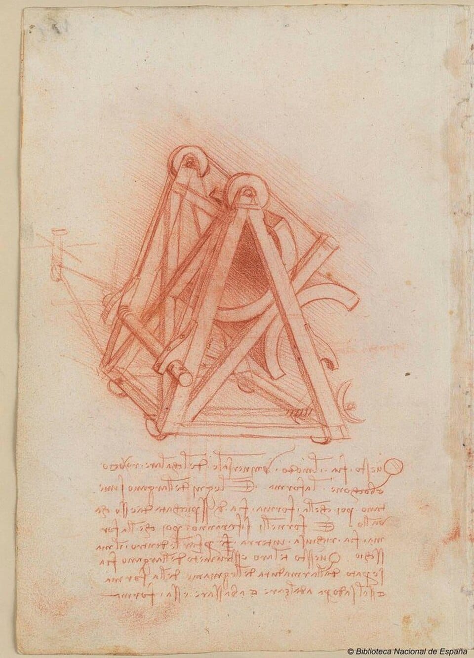 Codex Madrid II folio showing Leonardo's casting notes for the Gran Cavallo, ca. 1491-1493