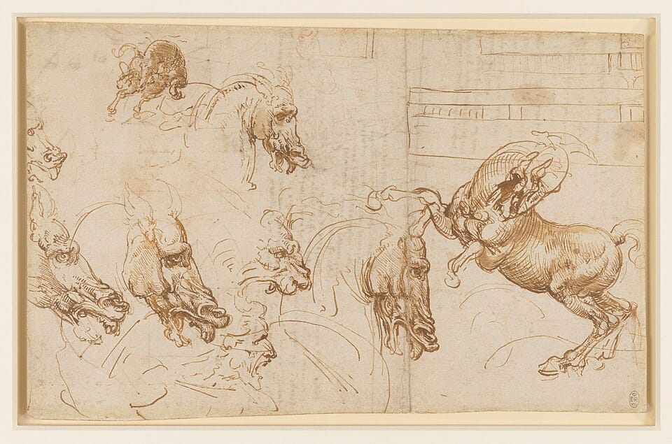 Leonardo da Vinci horse study drawing from the Windsor Collection used by Nina Akamu as research source