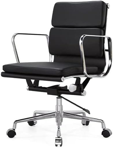 WILD WORKS Eames-style soft pad office chair with electroplated frame
