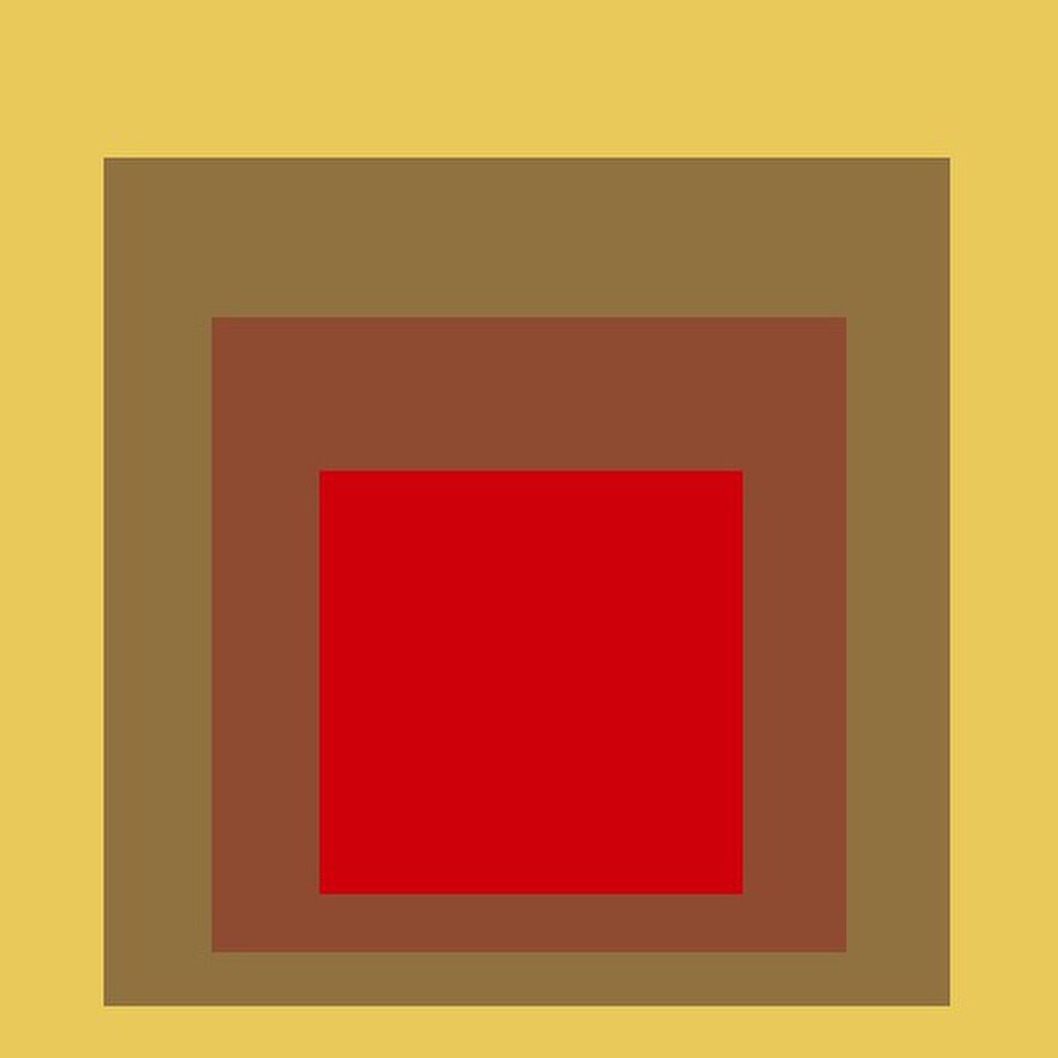 Graphic after Josef Albers Homage to the Square color study