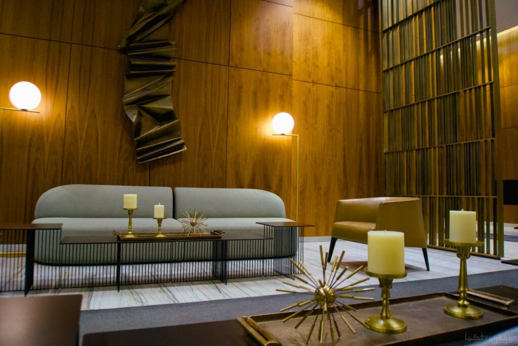 Art Deco furniture interior geometric forms gold and black palette