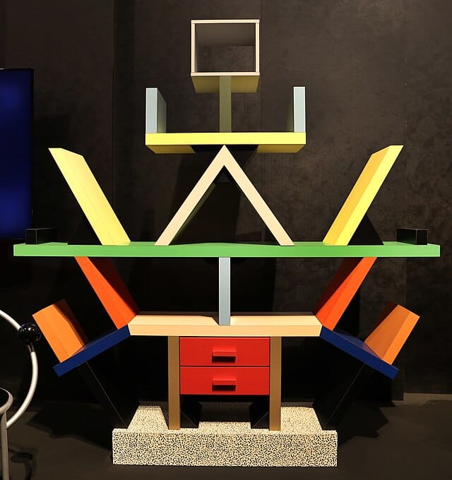 Carlton room divider bookcase by Ettore Sottsass for Memphis Group 1981 plastic laminate