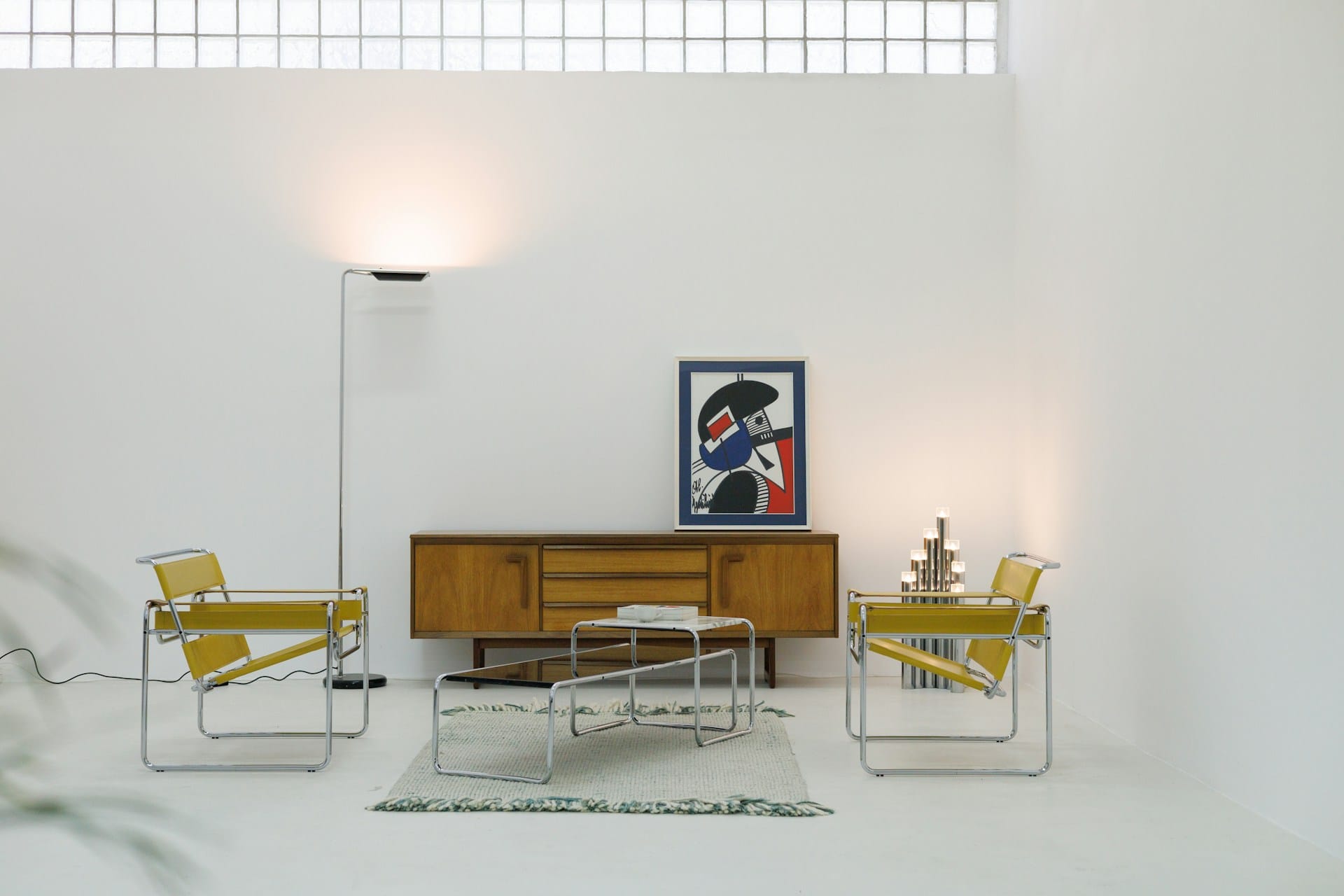 Wassily Chair designed by Marcel Breuer at the Bauhaus workshop, 1925–26, in tubular steel and canvas — the Bauhaus idea applied to domestic seating