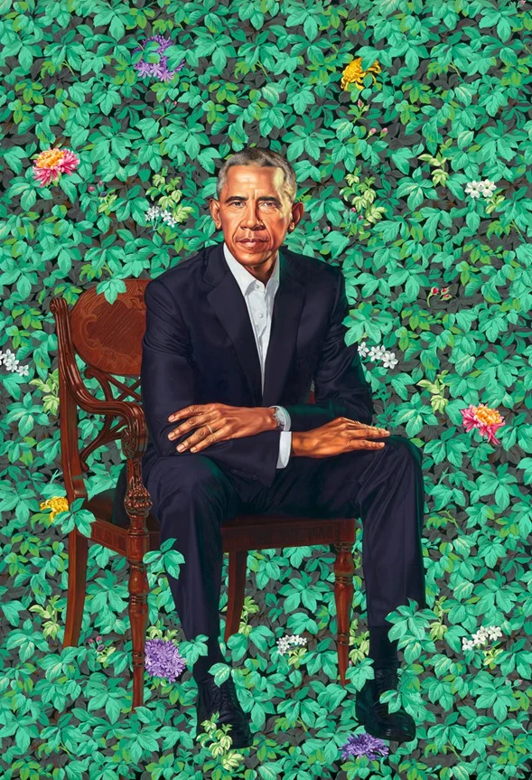 Kehinde Wiley Portrait of Barack Obama 2018 National Portrait Gallery
