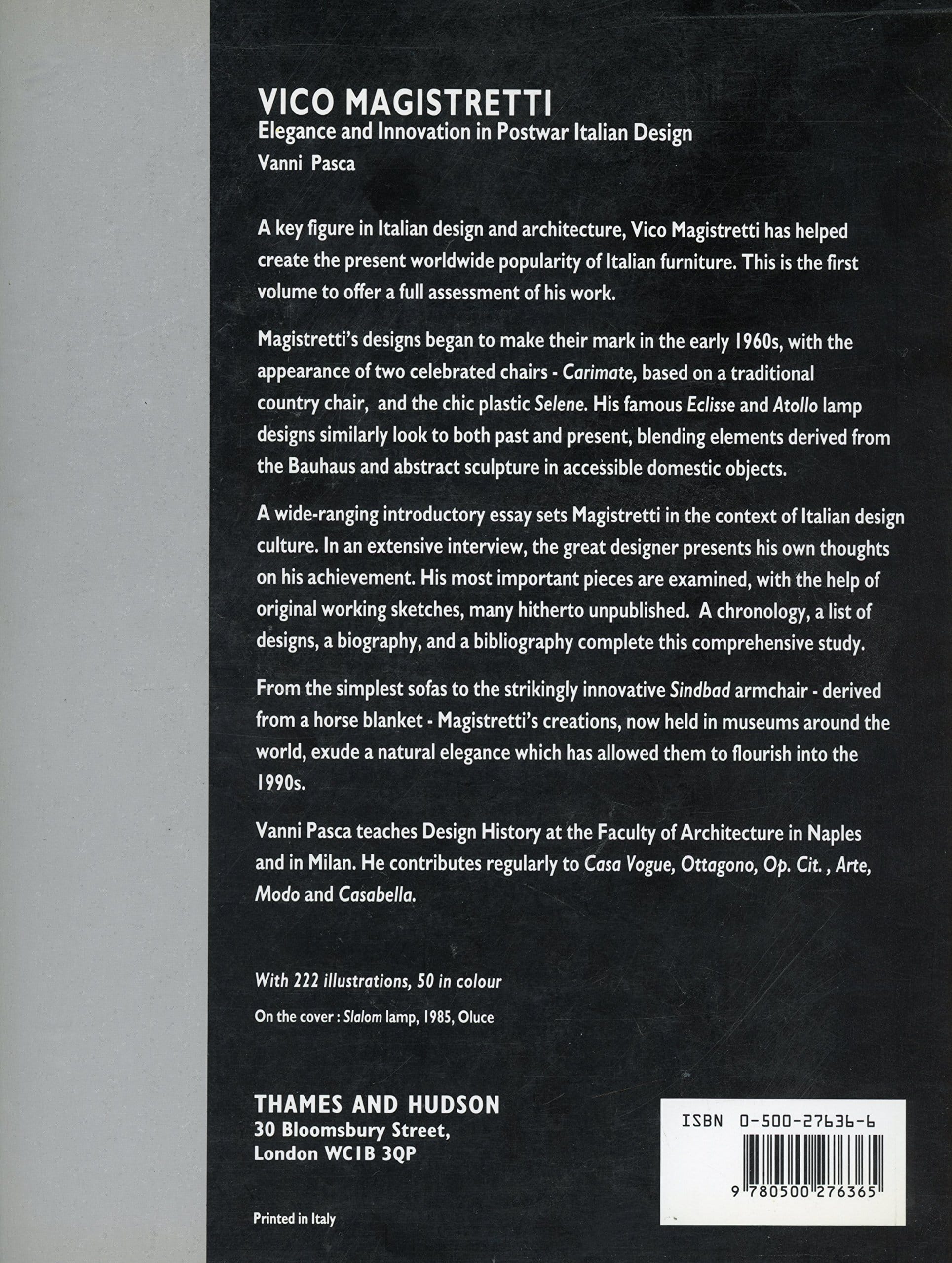 Vico Magistretti Elegance and Innovation in Postwar Italian Design by Vanni Pasca — book cover