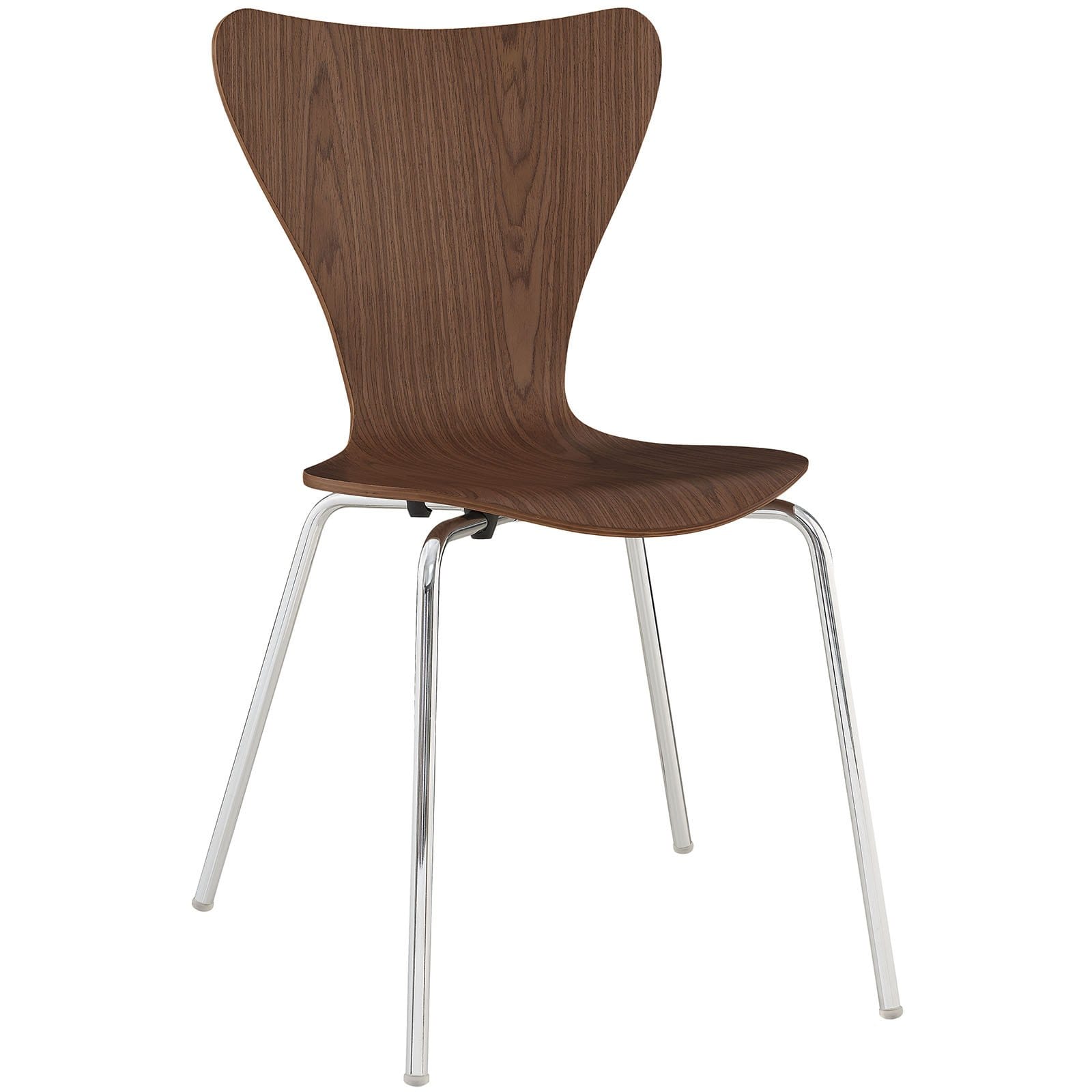 Modway Ernie mid-century modern wood dining chair Arne Jacobsen Series 7 style in walnut