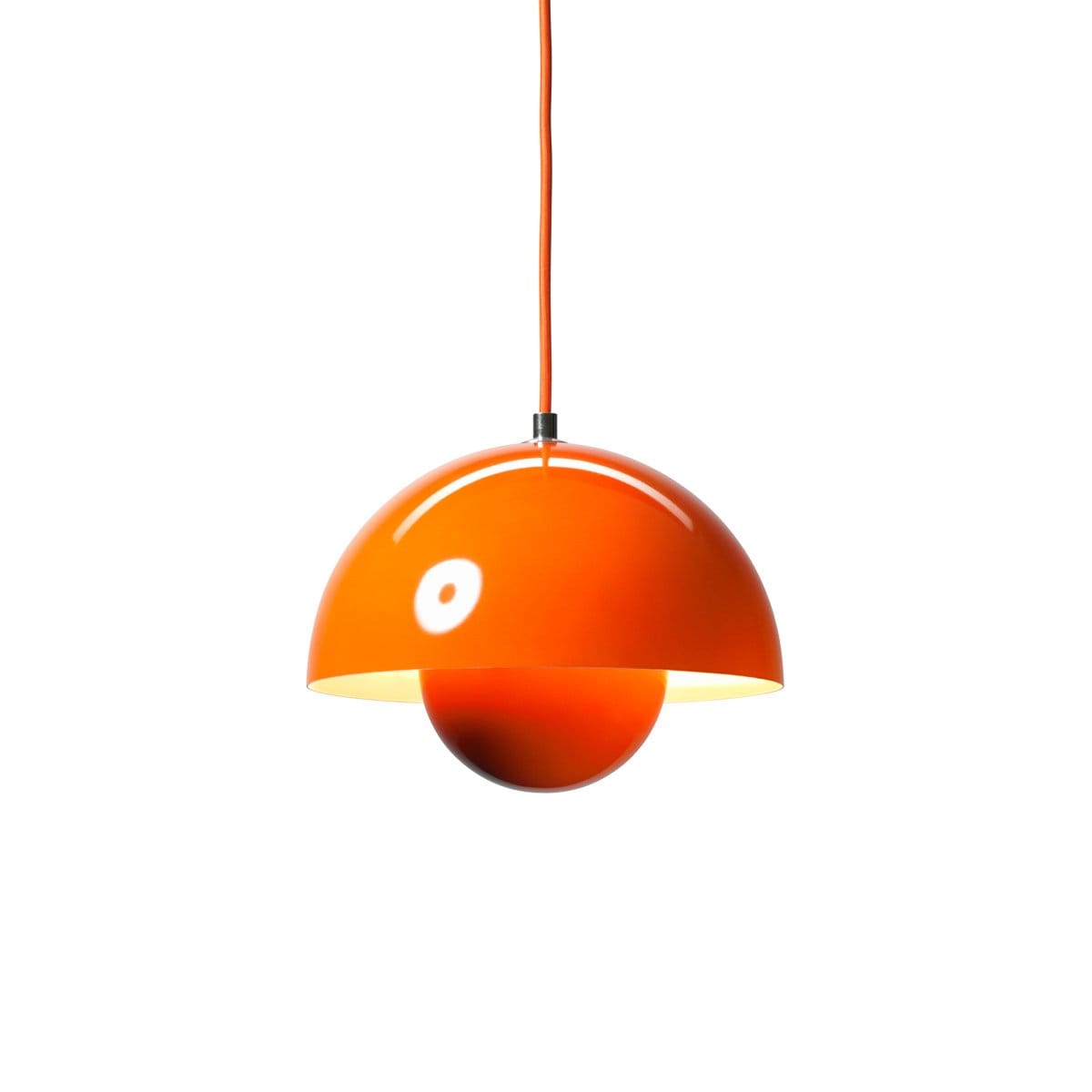 Verner Panton VP1 Flowerpot pendant lamp in orange, designed 1968
