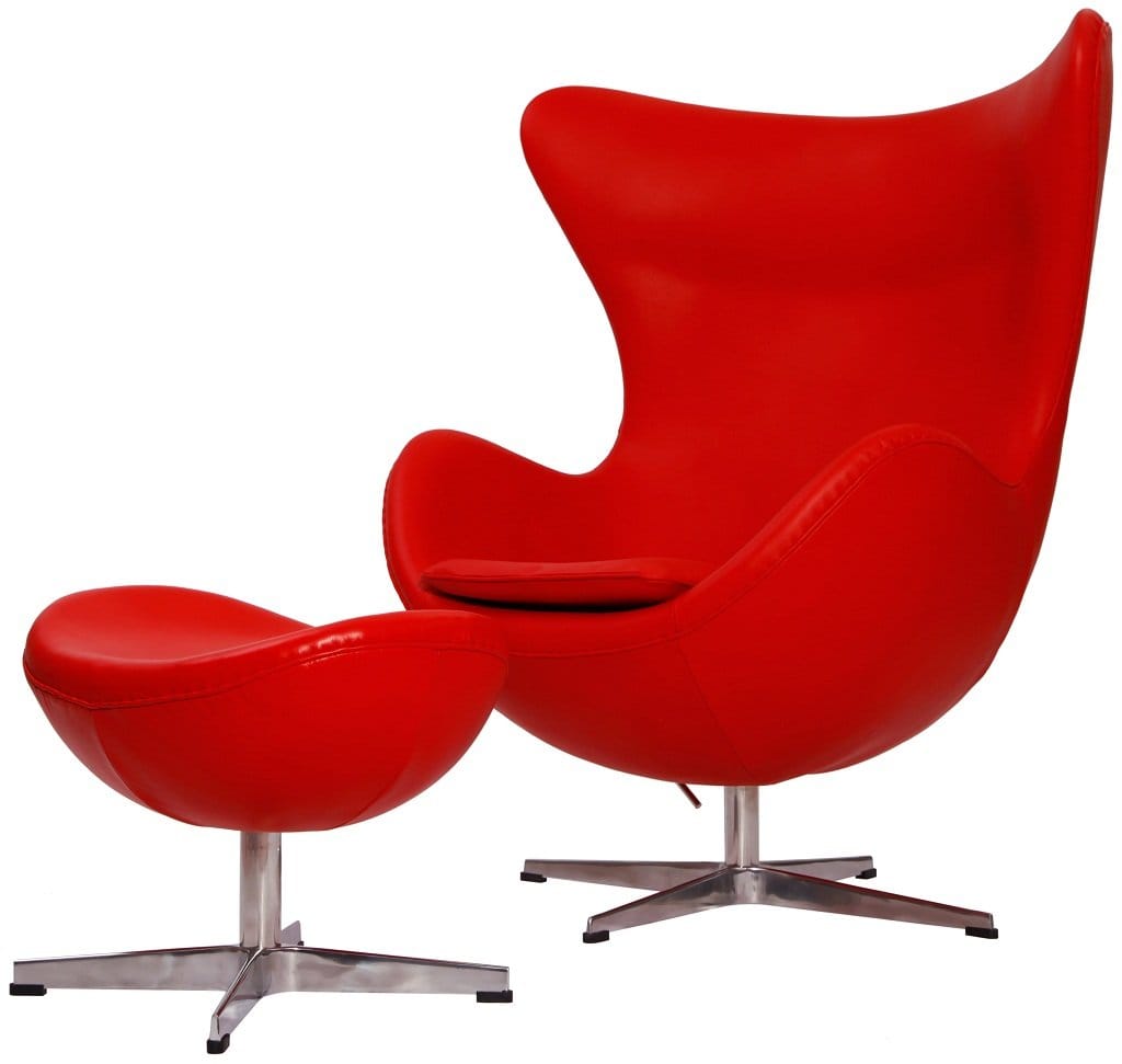 MLF Arne Jacobsen Egg Chair and Ottoman reproduction in premium aniline leather