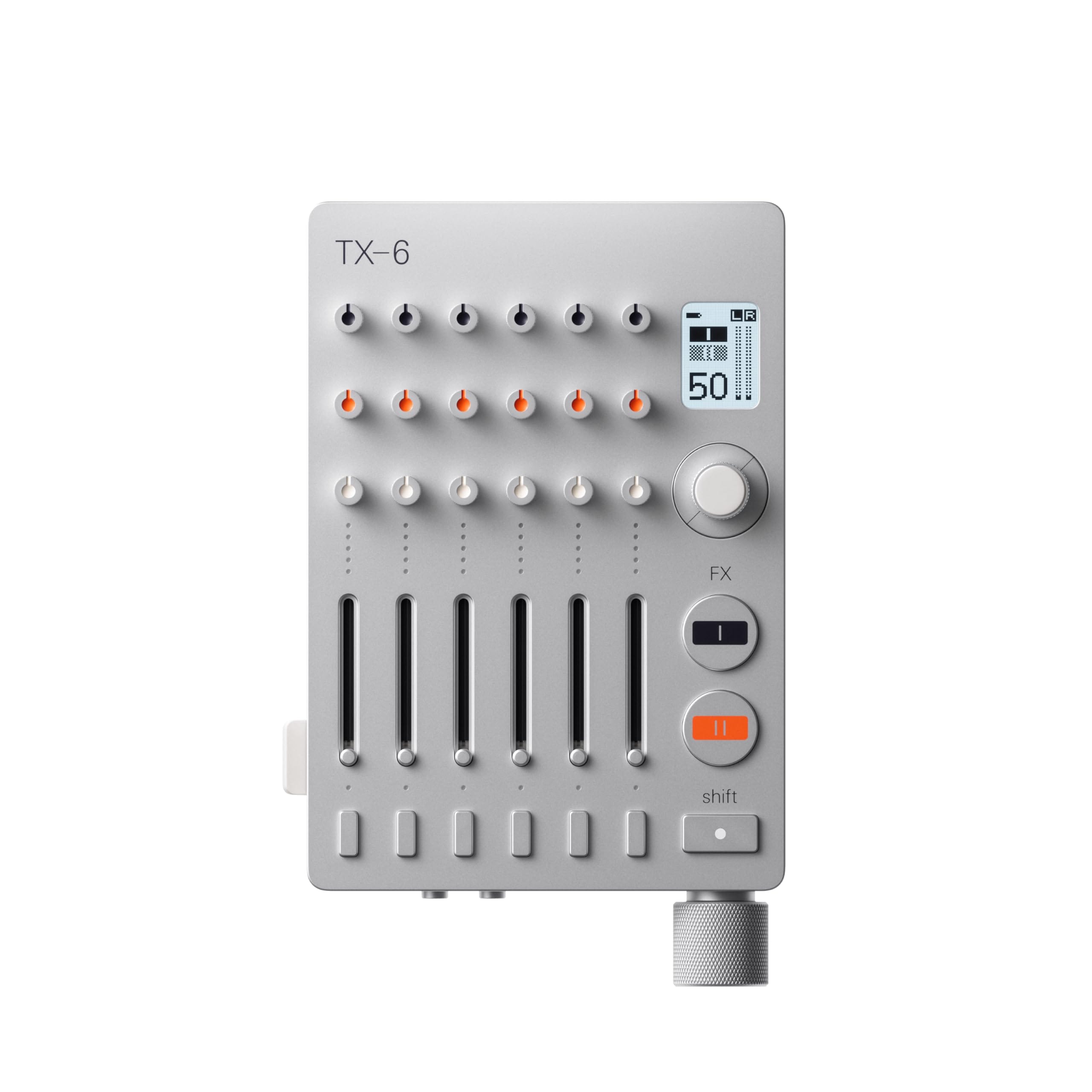 Teenage Engineering TX-6 six-channel portable mixer in aluminum