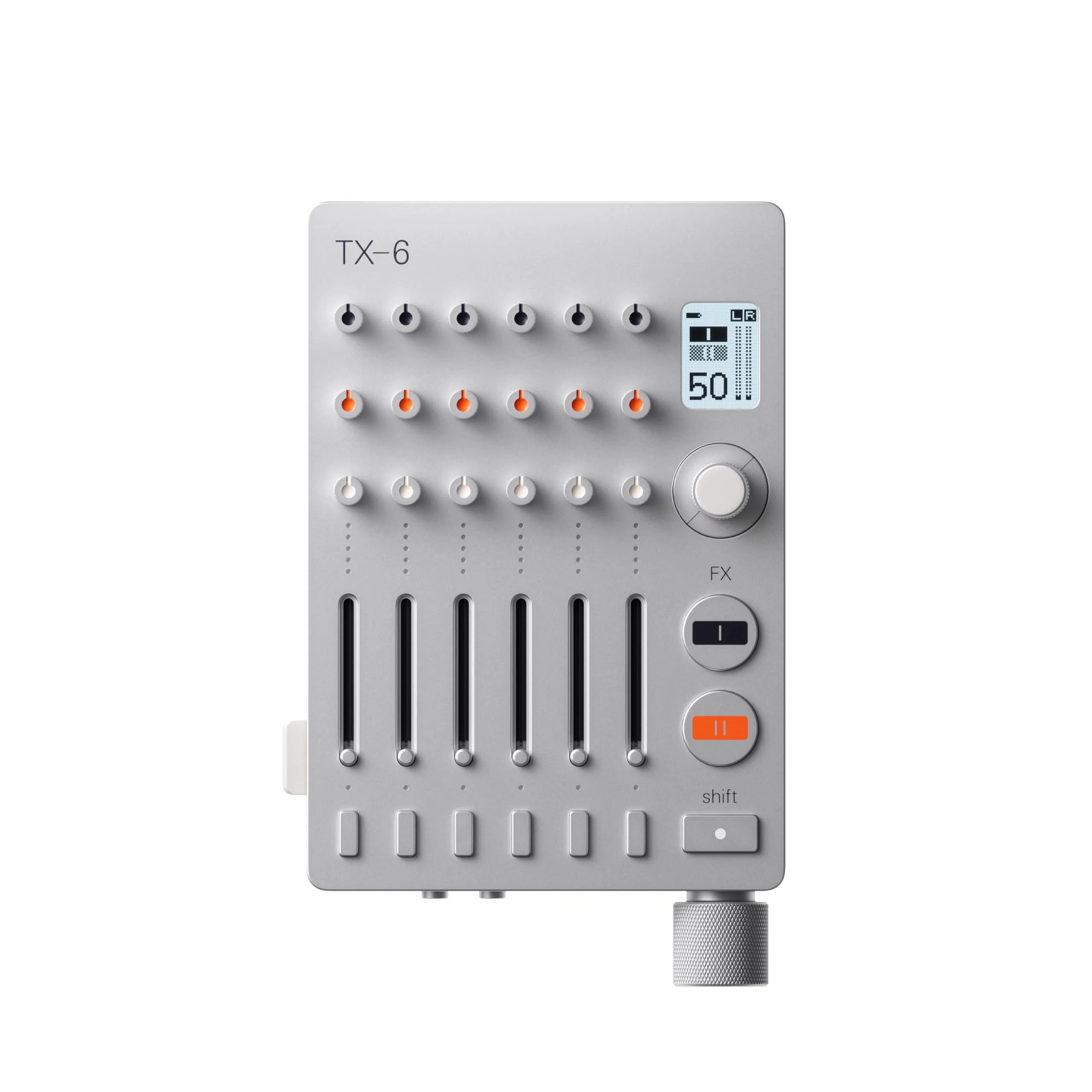 Teenage Engineering TX-6 six-channel portable mixer in aluminum