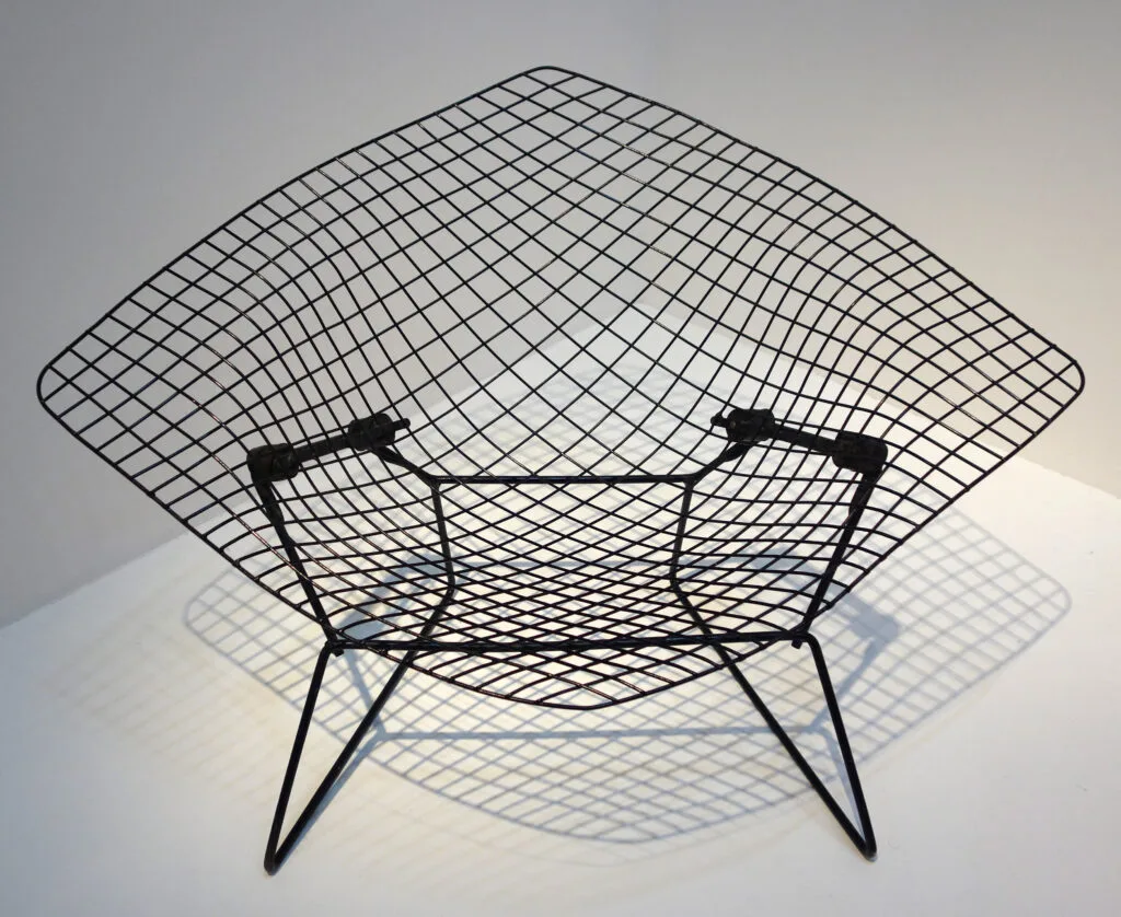 The Bertoia Diamond Chair for Knoll, 1952, displayed at the Musée National d Art Moderne