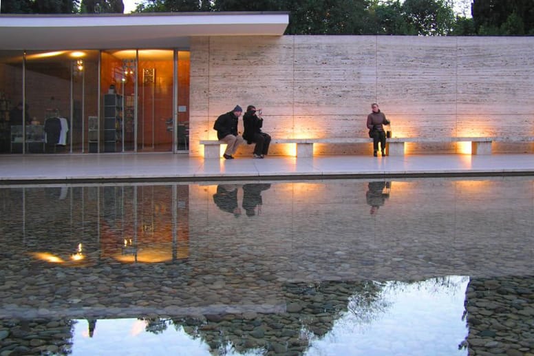 Interior of the Barcelona Pavilion designed by Mies van der Rohe and Lilly Reich, 1929