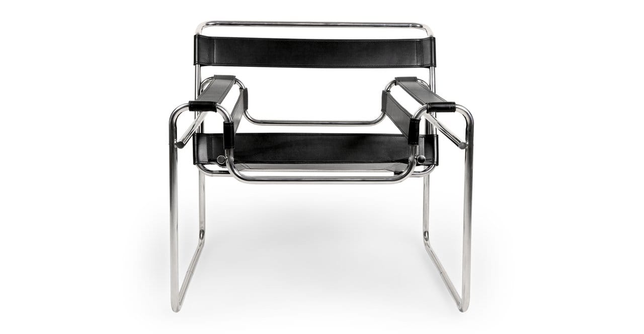 Kardiel Wassily Chair reproduction in saddle leather and chrome tubular steel