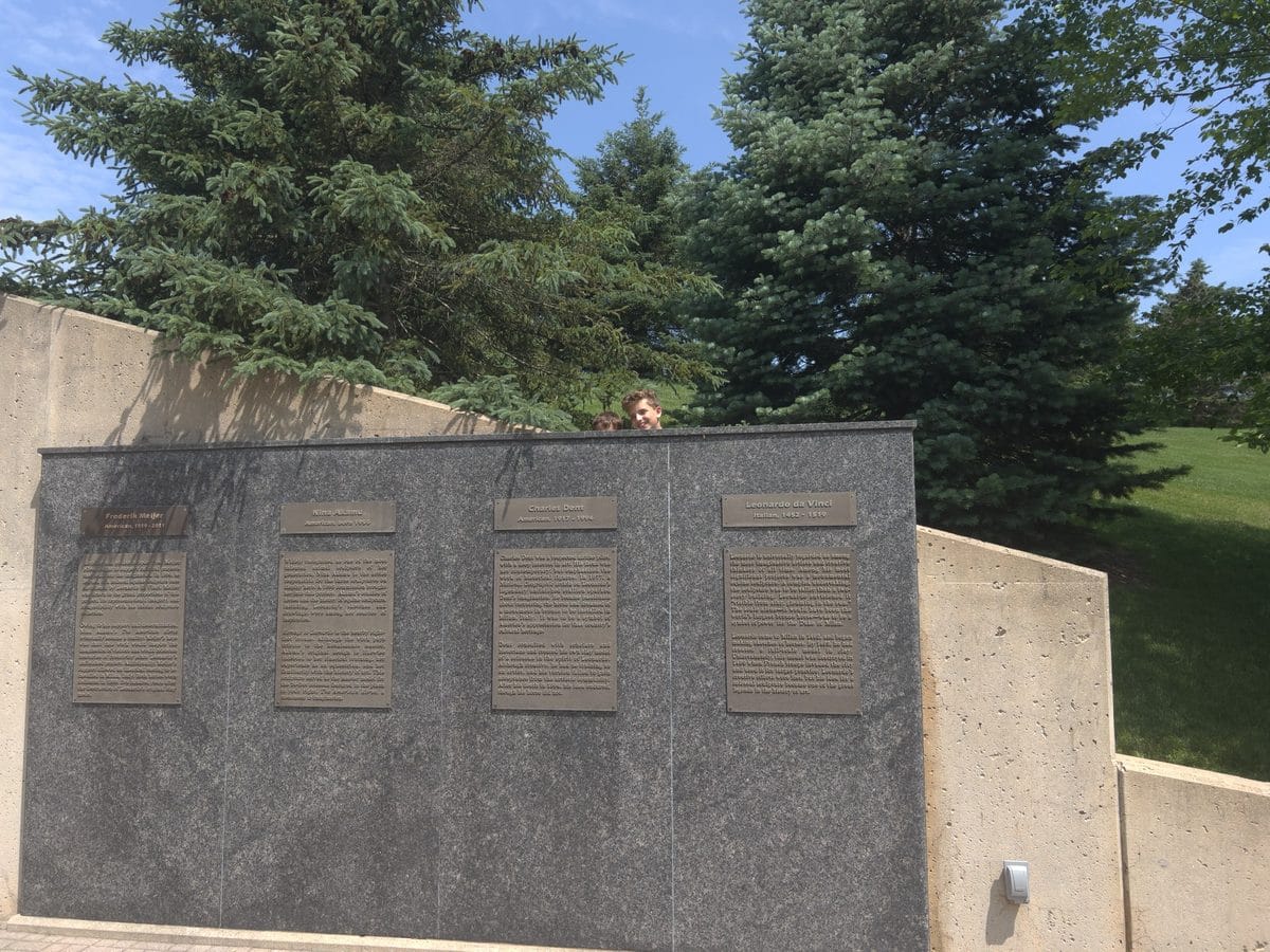 Dedication plaque wall for The American Horse at Frederik Meijer Gardens, Grand Rapids, Michigan