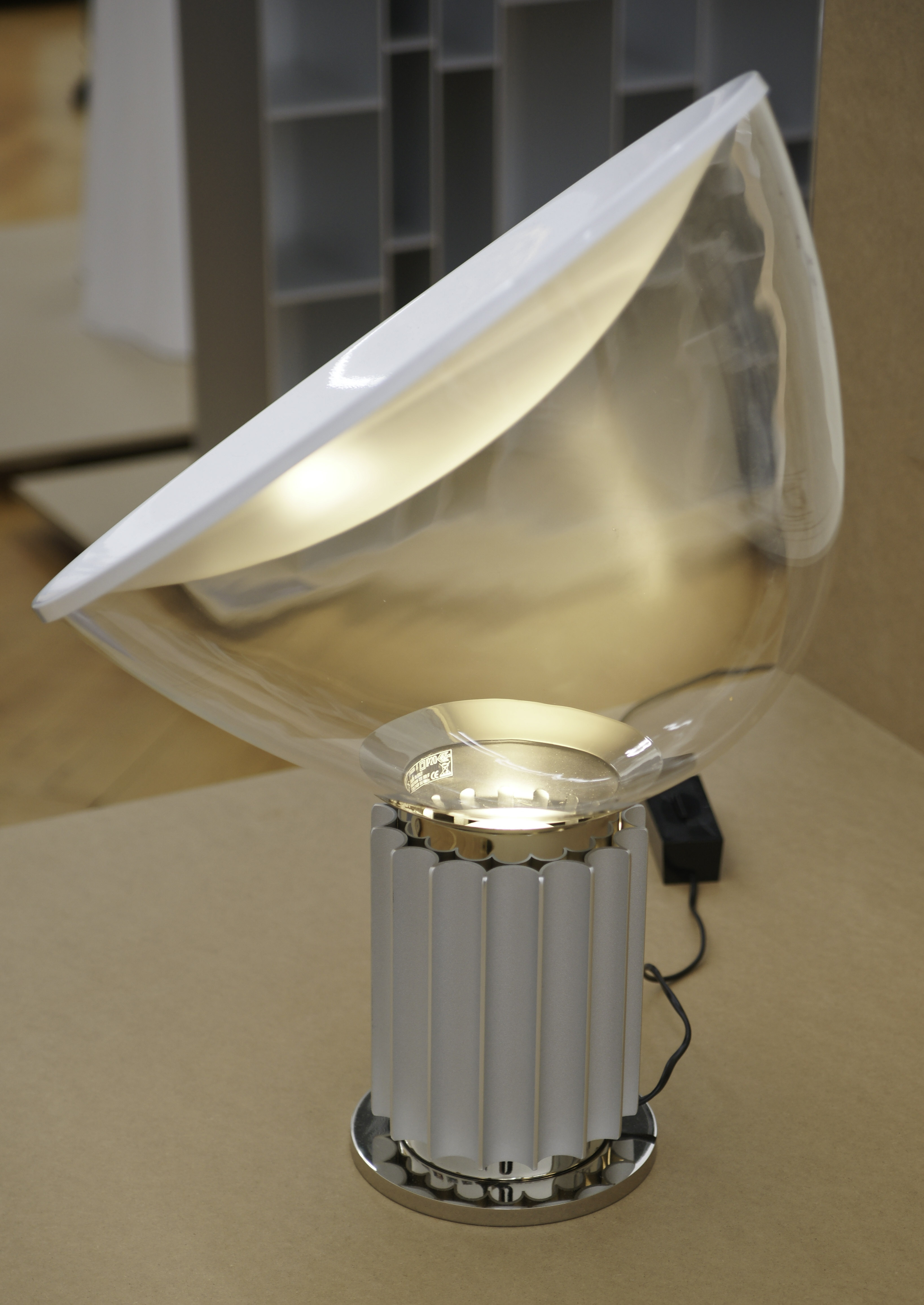 Toio floor lamp by Achille and Pier Giacomo Castiglioni, built around a car headlight